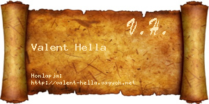 Valent Hella névjegykártya